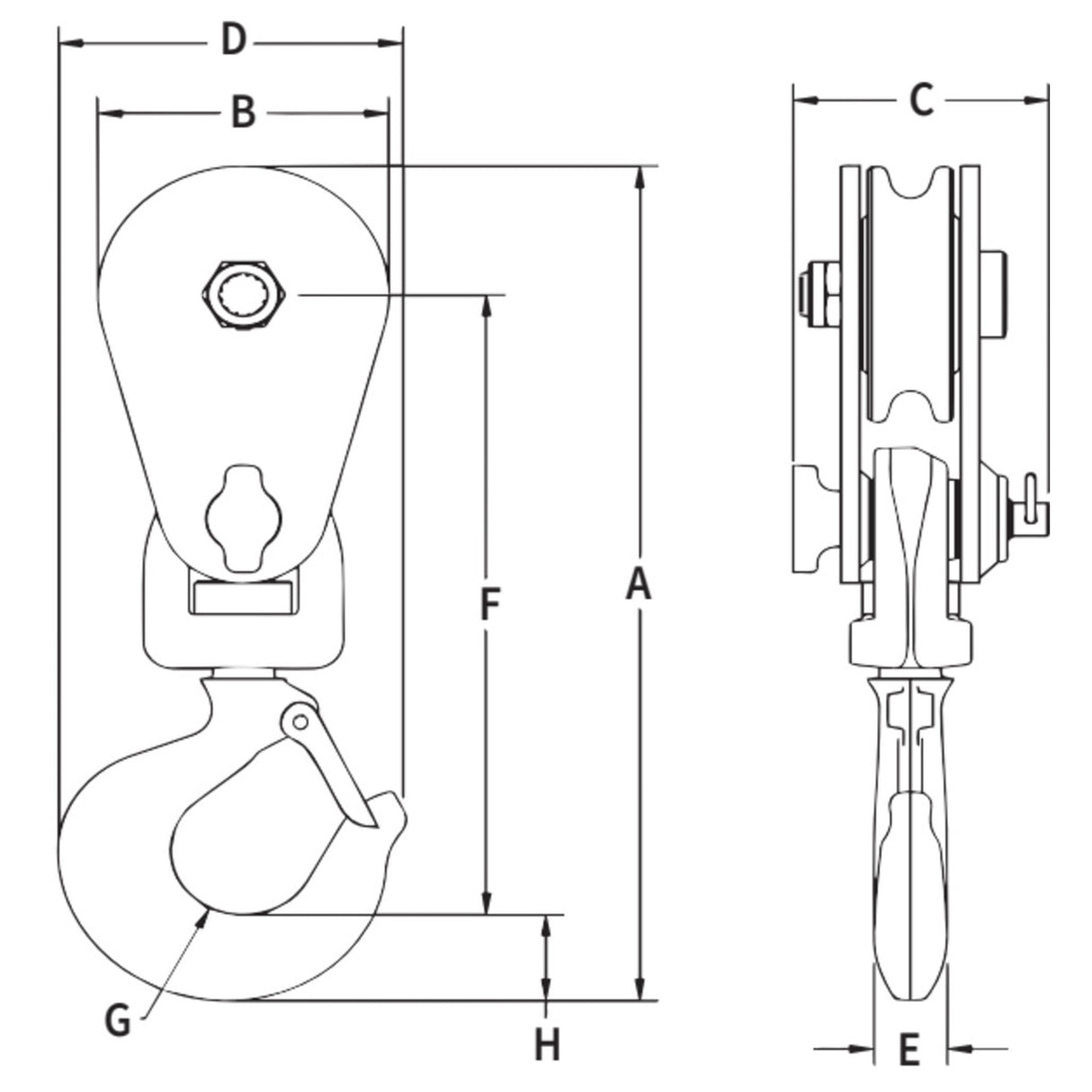 Kladka lanová s hákem 418-BB CROSBY