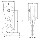 Kladka lanová s hákem 418-BB CROSBY