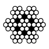 Nerezové lano pr.6mm, 7x7, 1570N/mm2, pravé sZ, AISI 316/A4, MBL 20,29kN