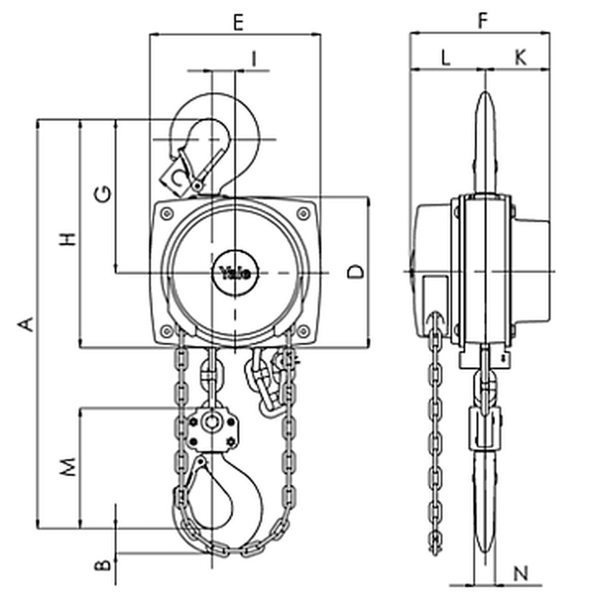 Řetězový kladkostroj 500kg/3m YALE