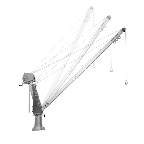 Otočný jeřáb SD750 nosnost 750/500kg, 2m vykládka, nerezový AISI 316, GEBUWIN