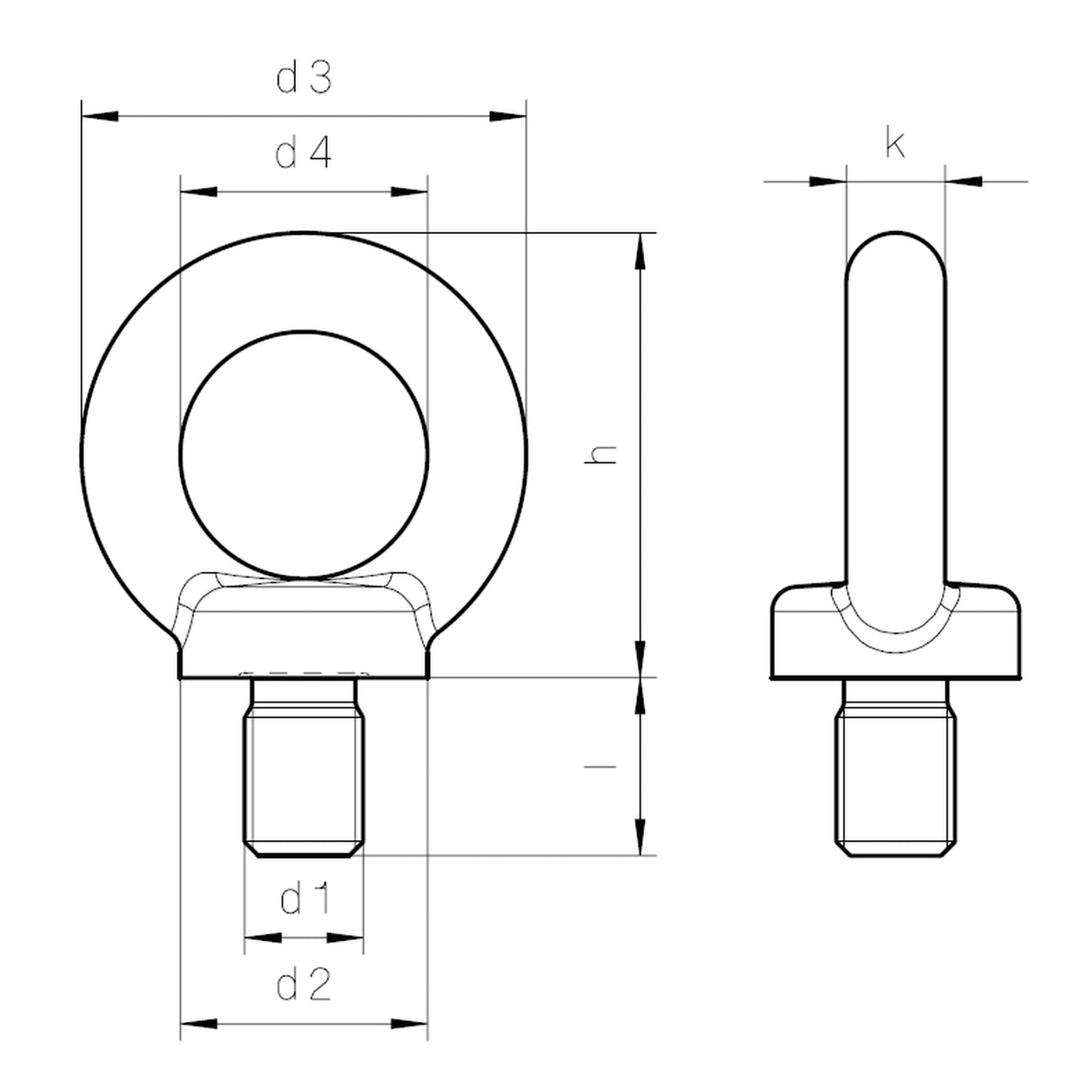 Šroub s okem UNC 1 1/4"-7 DIN 580, C15E, holý, l=36mm