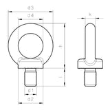 Šroub s okem UNC 1 1/4"-7 DIN 580, C15E, holý, l=36mm