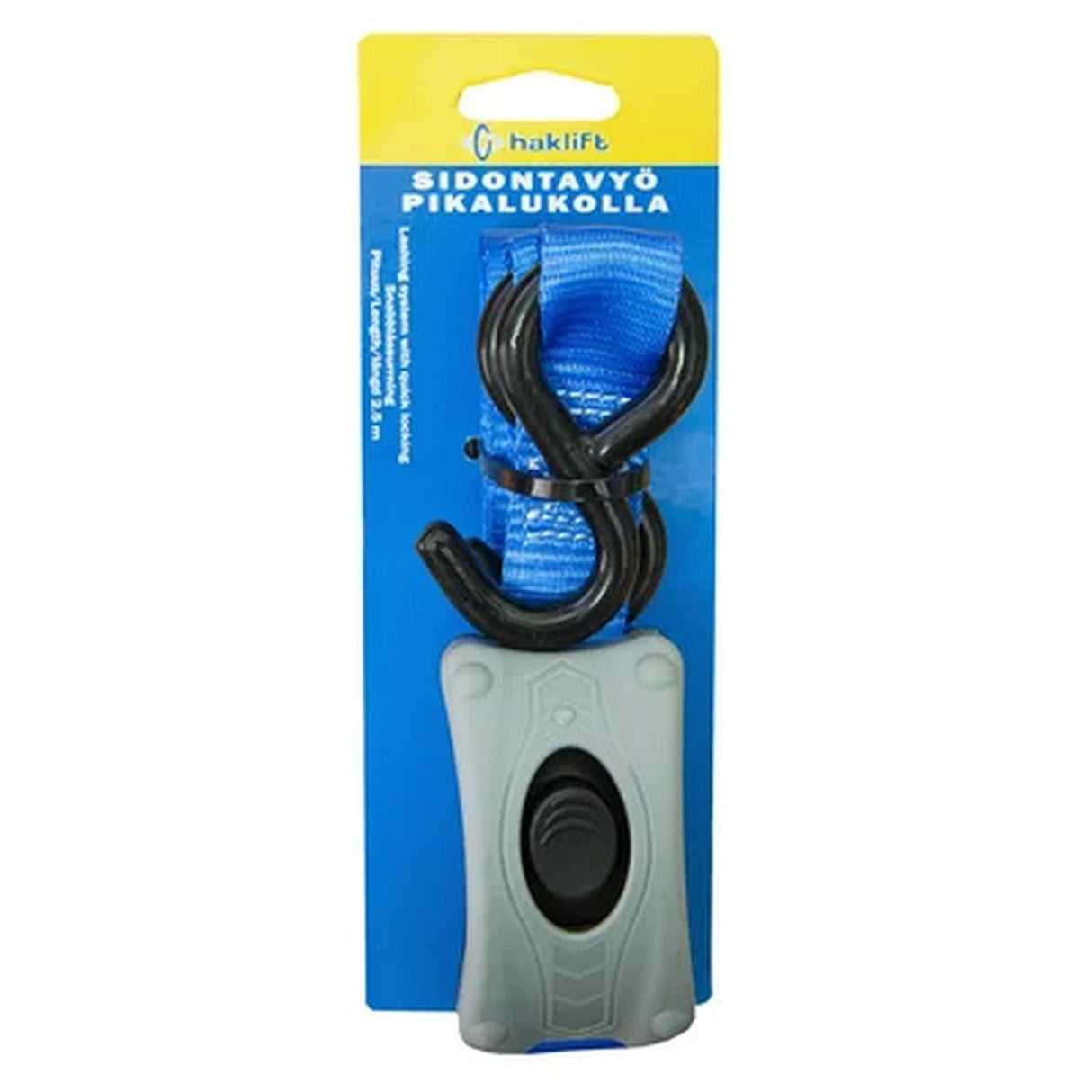 Upínací pás s háčky a rychloupínáním, l=2,5m, 25mm, BS 500kg