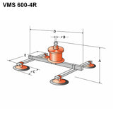 Vakuové manipulátory samonasávací řady VMS 600-4R