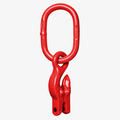 Závěsný člen bez sploštění se zkracovacím hákem, červený, DELTA