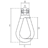 Závěsný člen s vidlicí, červený, DELTA