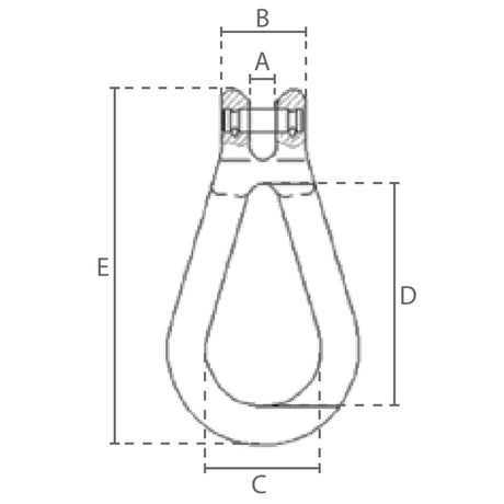 Závěsný člen s vidlicí, červený, DELTA