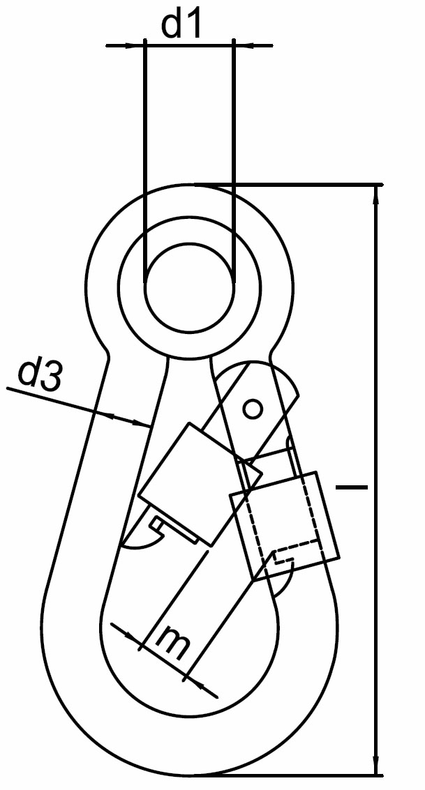 Nerezová karabina s rychlouzávěrem a očnicí AISI 316 (A4)