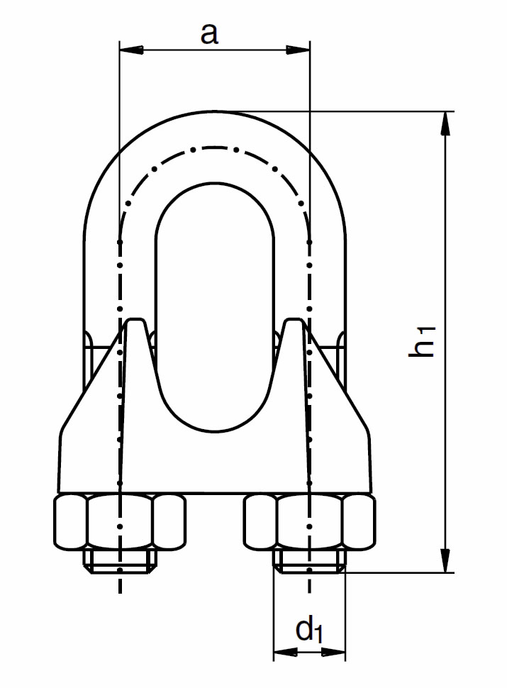 Nerezová lanová svorka podobná DIN 741, AISI 316 - A4