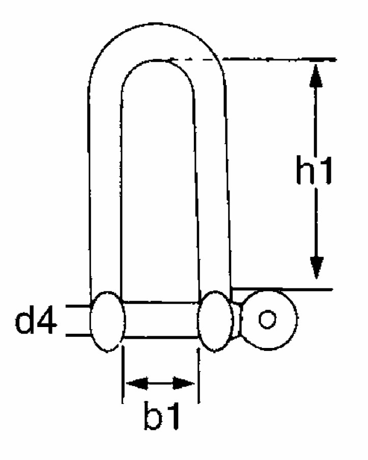 Nerezový třmen dlouhý - AISI 316 (A4)