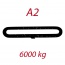 A2 6000kg, L1=1m , závěsný popruh plochý nekonečný jednovrstvý, hnědý, šíře 180mm
