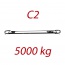 C2 5000kg, L1=8m, popruh plochý šíře 150 mm, s kovovými neprovlékacími oky,červený