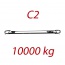 C2 10000kg, L1=4m, popruh plochý šíře 300 mm, s kovovými provlékacími oky,oranžový