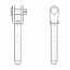 Nerezová koncovka s vidlicí k válcování - MINI - pro lano 4mm, HW 311020004