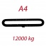 A4 12000kg, L1=2m , závěsný popruh plochý nekonečný dvouvrstvý, oranžový, šíře 180mm