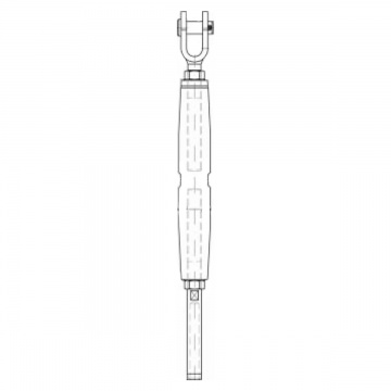 ASS - Nerezový napínák s vidlicí a koncovkou - MAXI - svařovaná vidlice