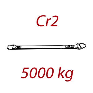 Cr2 - 5000kg, popruh plochý s kovovými provlékacími oky, červený, šíře 150mm