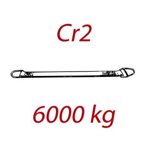Cr2 - 6000kg, popruh plochý s kovovými provlékacími oky, hnědý, šíře 180mm