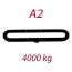 A2 4000kg, L1=2m , závěsný popruh plochý nekonečný jednovrstvý,šedý, šíře 120mm