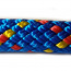 PPV 12mm lano, pletené, s jádrem, 40pramenné,modré s červeno-žlutými kontrolkami,max. 100m