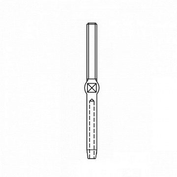 Nerezová závitová koncovka s maticí, AISI 316 (A4)