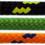 PES 6mm šňůra, pletená, s jádrem, oranžová s modrými kontrolkami