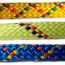 PPV 10mm lano pletené, s jádrem, 16pramenné,oranžová se zeleno-modrými kontr.,max. 100m