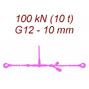 Přivazovací řetěz jednodílný s háky, třída 12, řetěz 10 mm, upínací síla 100kN